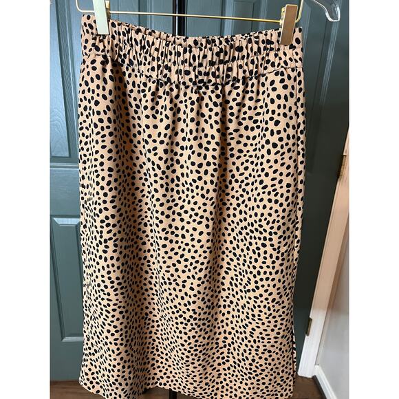 Cheetah Print Midi Skirt Elastic Waist Pull On Casual Animal Print - Picture 2 of 7